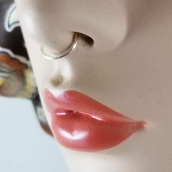 Fake Septum Silver Nose Ring HANDMADE and NEW - Picture 4 of 4